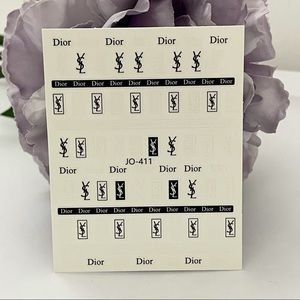 Luxury Designer Logo Fingernail Art Stickers